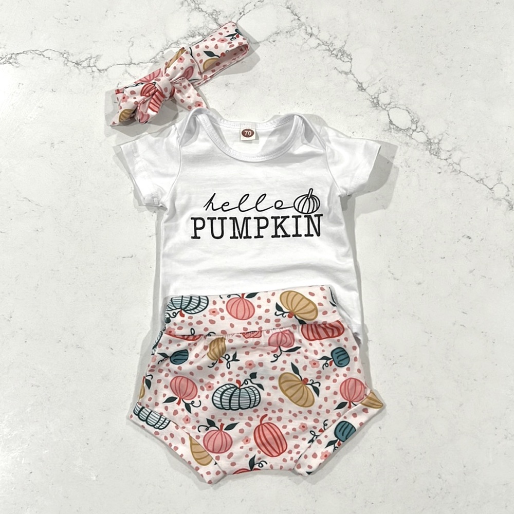 Hello Pumpkin Outfit, 3-6 months
